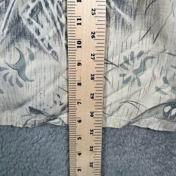 Murano Silk Short Sleeve Button Up Hawaiian Shirt Men’s Size 3XT Gray White - Picture 8 of 9